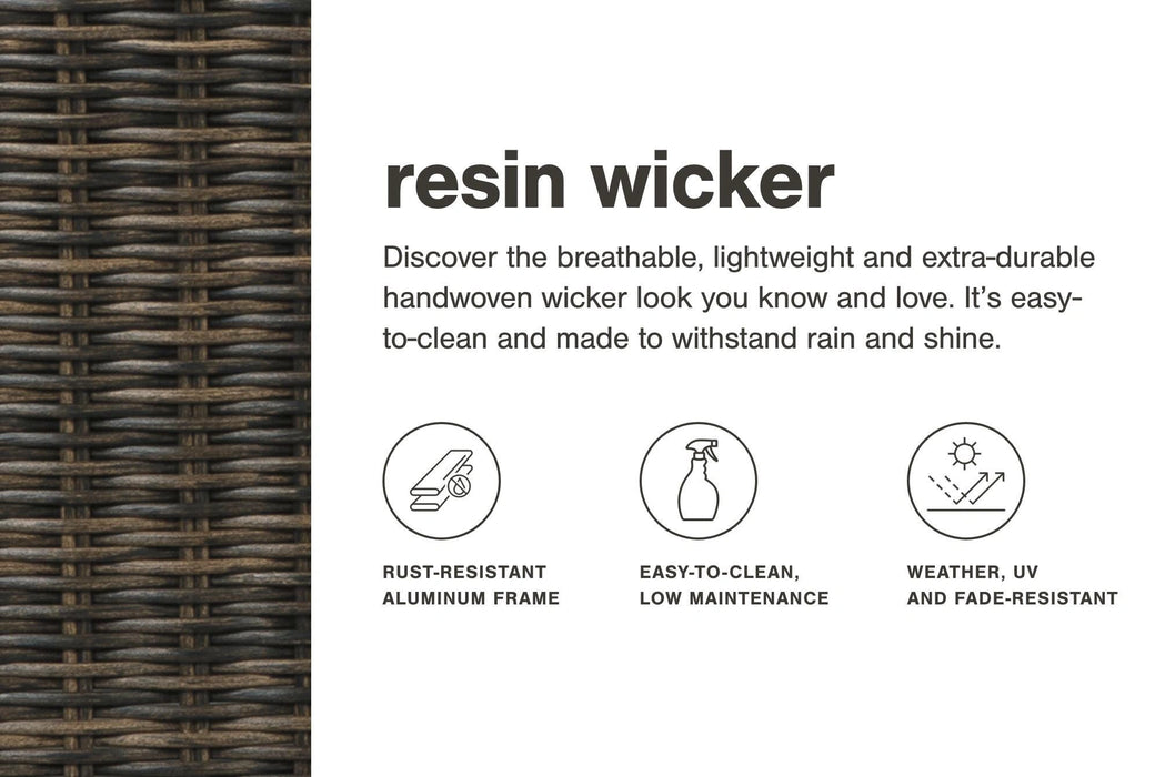 Elite Park Outdoor Loveseat, Lounge Chairs and Cocktail Table