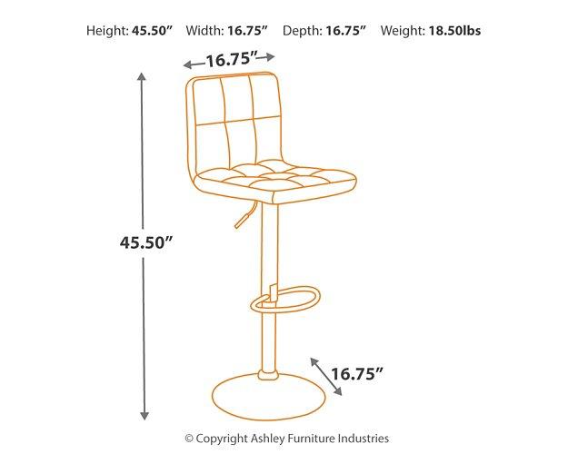 Bellatier Adjustable Height Bar Stool - Alexander's Furniture (Blairsville, GA)