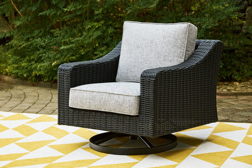 Beachcroft Outdoor Swivel Lounge with Cushion - Alexander's Furniture (Blairsville, GA)