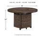 Paradise Trail Paradise Trail Fire Pit Table with 4 Nuvella Swivel Lounge Chairs - Alexander's Furniture (Blairsville, GA)