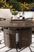 Paradise Trail Paradise Trail Fire Pit Table with 4 Nuvella Swivel Lounge Chairs - Alexander's Furniture (Blairsville, GA)