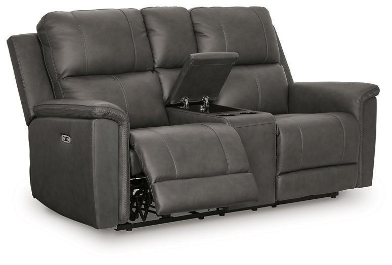 Bleckley Power Reclining Loveseat with Console - Alexander's Furniture (Blairsville, GA)