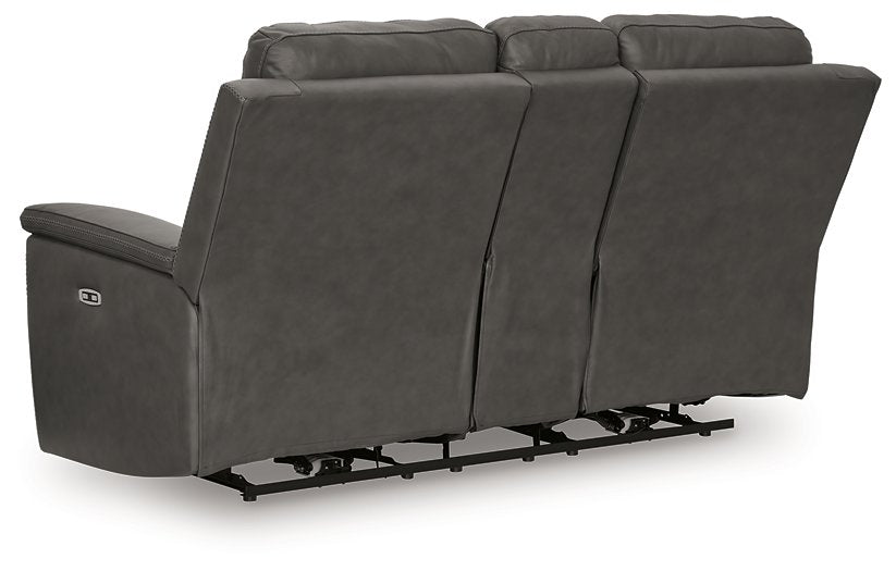 Bleckley Power Reclining Loveseat with Console - Alexander's Furniture (Blairsville, GA)