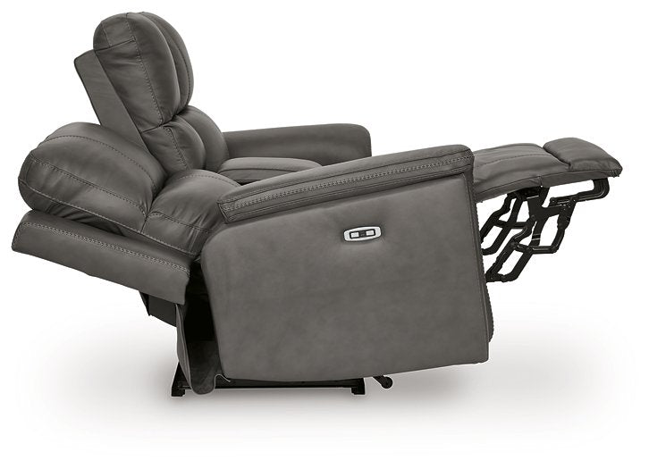 Bleckley Power Reclining Loveseat with Console - Alexander's Furniture (Blairsville, GA)