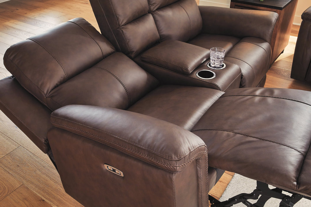 Bleckley Power Reclining Loveseat with Console - Alexander's Furniture (Blairsville, GA)