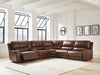 DeepWakes Reclining Sectional with Storage Console - Alexander's Furniture (Blairsville, GA)