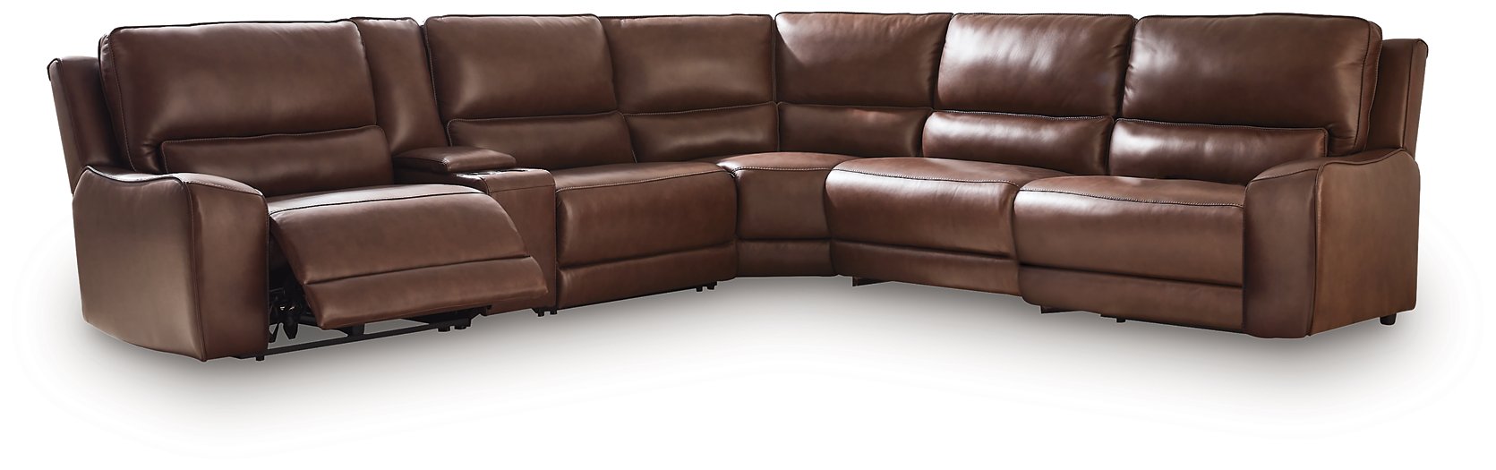 DeepWakes Reclining Sectional with Storage Console - Alexander's Furniture (Blairsville, GA)